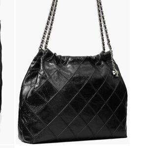 Fleming Distressed Quilted Leather Hobo Bag